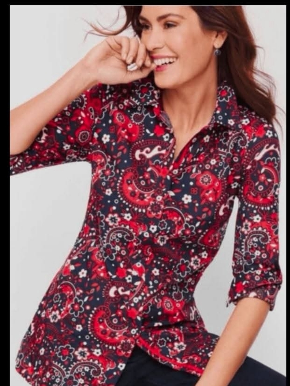 Talbot's Picnic Paisley Classic Buttpn Down Shirt